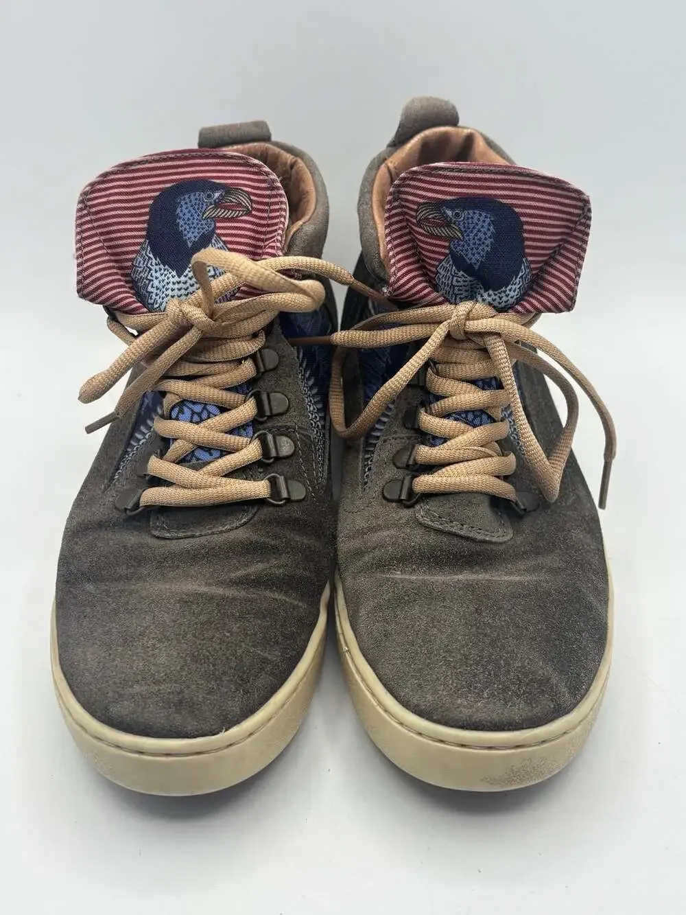 Inkkas Bald Eagle Camping Boot Suede Lace Up High Top Sneakers Women's 9 Men's 7